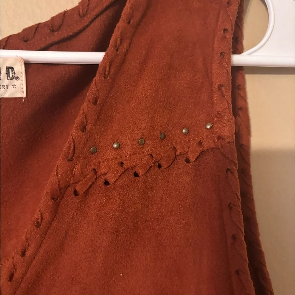 Coastal Cowgirl Fringe Vest Western Rodeo Faux Suede Layering Boho XXL